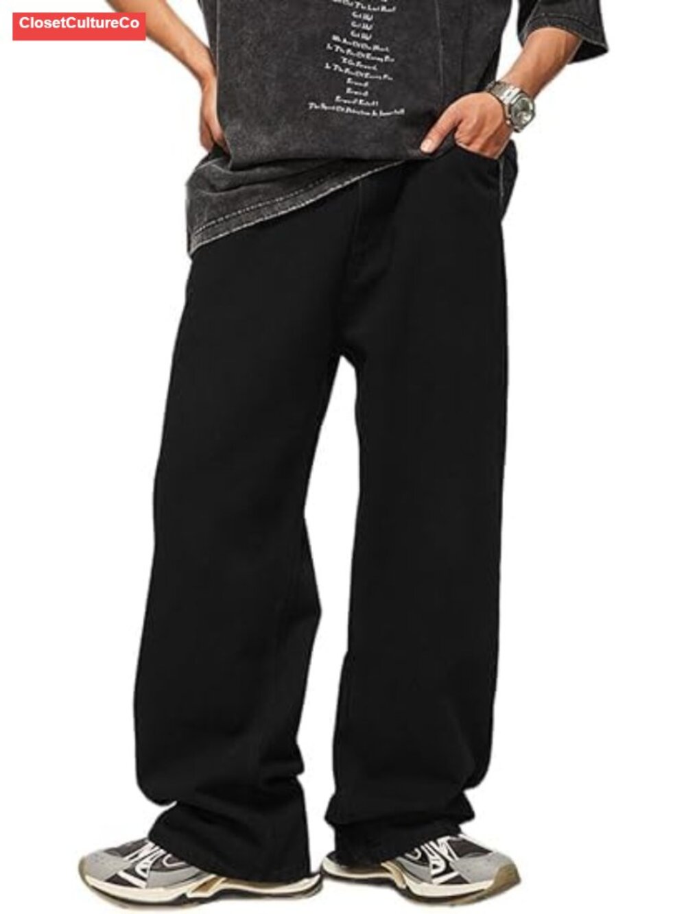 Wide Leg Baggy Jeans Cotton Polyester Loose Fit Skater